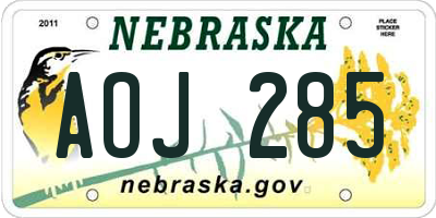 NE license plate AOJ285