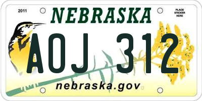NE license plate AOJ312