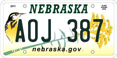 NE license plate AOJ387