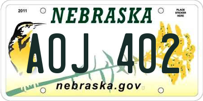 NE license plate AOJ402