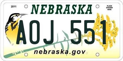 NE license plate AOJ551