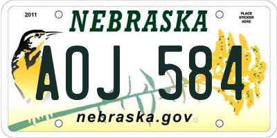 NE license plate AOJ584