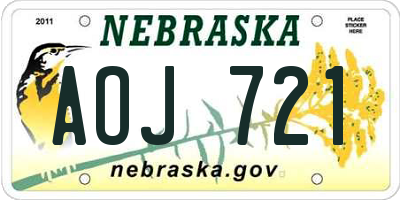 NE license plate AOJ721