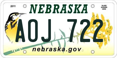 NE license plate AOJ722