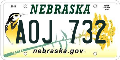 NE license plate AOJ732
