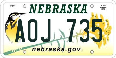 NE license plate AOJ735