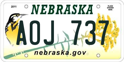 NE license plate AOJ737
