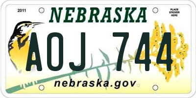 NE license plate AOJ744
