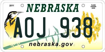 NE license plate AOJ938