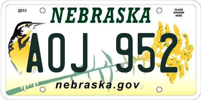 NE license plate AOJ952