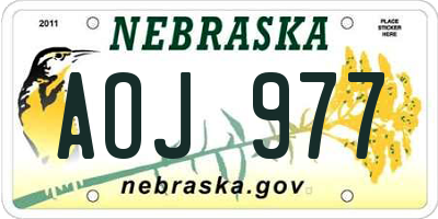 NE license plate AOJ977