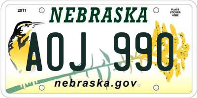NE license plate AOJ990