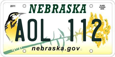 NE license plate AOL112