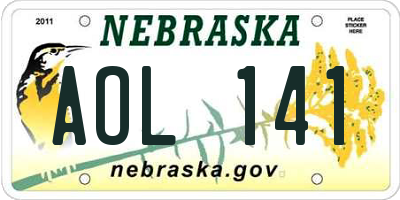 NE license plate AOL141
