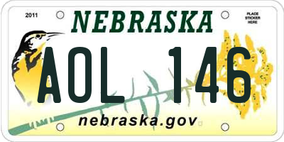 NE license plate AOL146