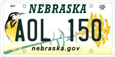 NE license plate AOL150