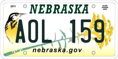 NE license plate AOL159