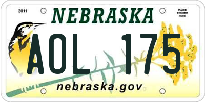 NE license plate AOL175
