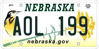 NE license plate AOL199