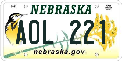 NE license plate AOL221