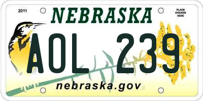 NE license plate AOL239