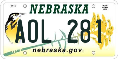 NE license plate AOL281