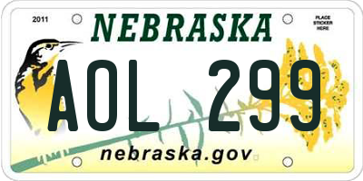 NE license plate AOL299