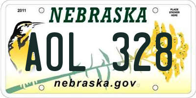 NE license plate AOL328