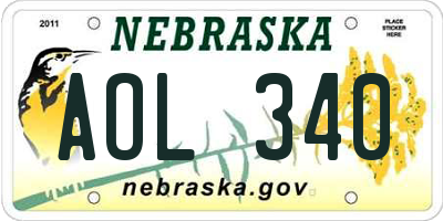 NE license plate AOL340
