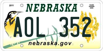 NE license plate AOL352