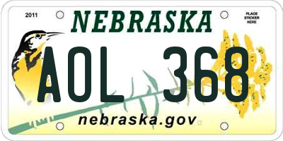 NE license plate AOL368