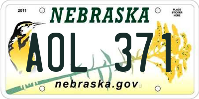 NE license plate AOL371