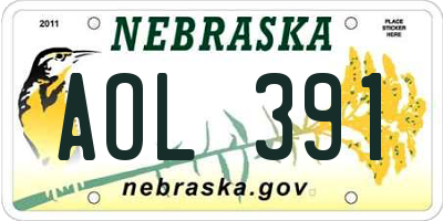 NE license plate AOL391