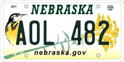 NE license plate AOL482