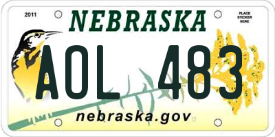 NE license plate AOL483
