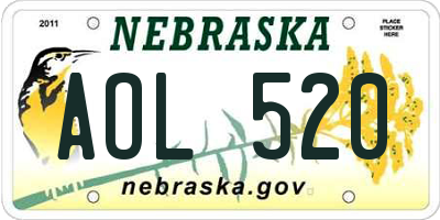 NE license plate AOL520