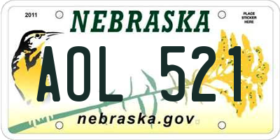 NE license plate AOL521