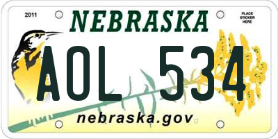 NE license plate AOL534