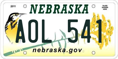 NE license plate AOL541