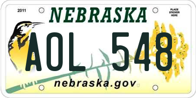 NE license plate AOL548