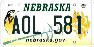 NE license plate AOL581