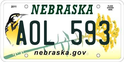 NE license plate AOL593