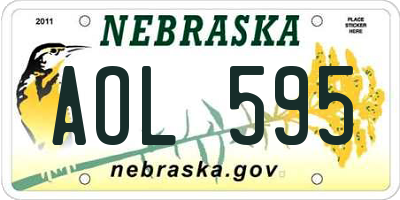 NE license plate AOL595