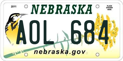 NE license plate AOL684