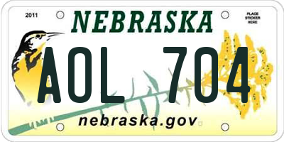 NE license plate AOL704