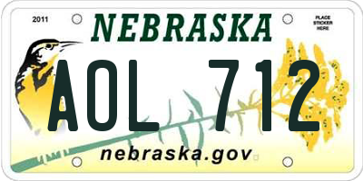 NE license plate AOL712