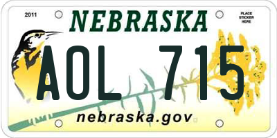 NE license plate AOL715