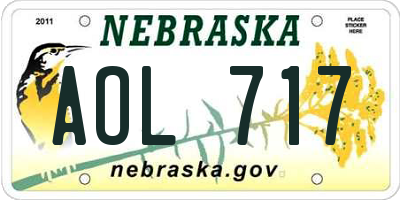 NE license plate AOL717