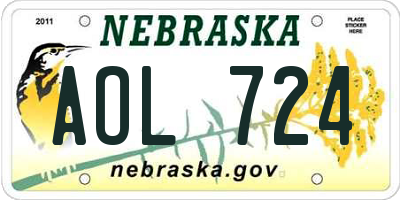 NE license plate AOL724