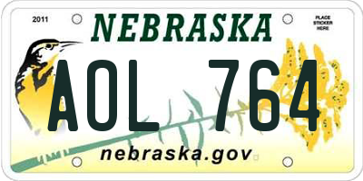 NE license plate AOL764
